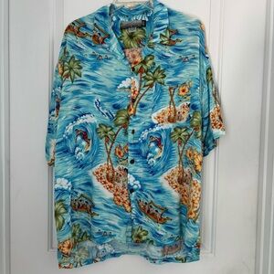 Pineapple Connection Hawaiian Button Down Shirt with Tropical Print